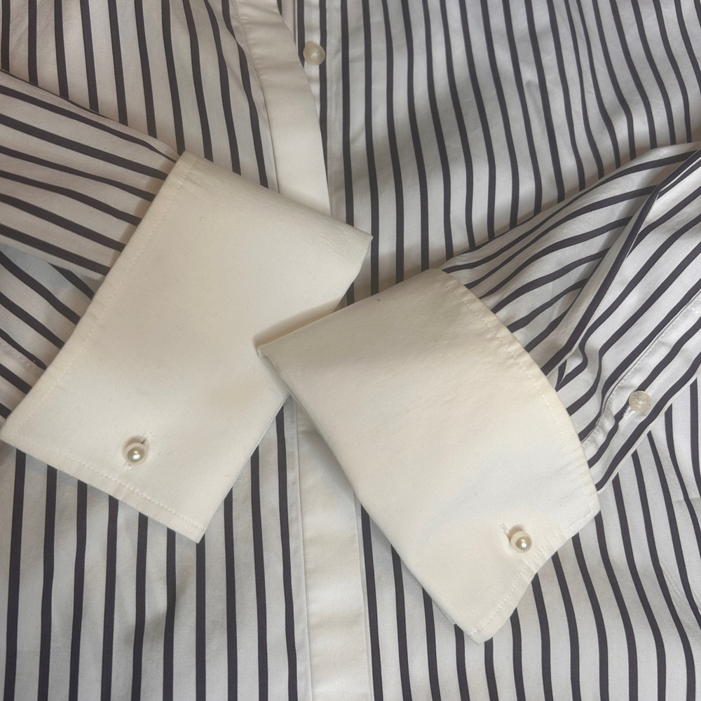 Lauren Ralph Lauren Navy & White Button Up Shirt, Sz. XL - Picture 9 of 16